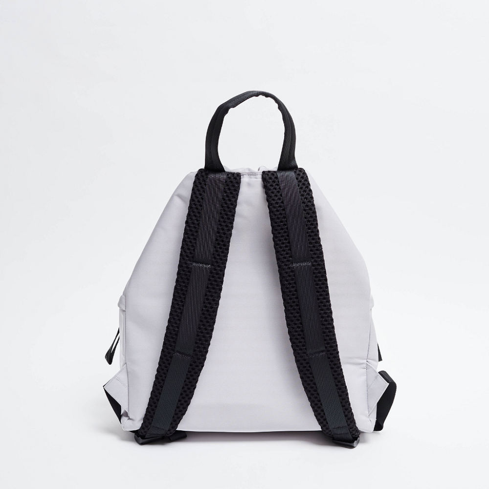 Back view of the ACE Bagpack color Light Grey made with ECONYL® regenerated nylon