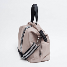 Load image into Gallery viewer, Side view of the ACE Tote Bag color Taupe made with ECONYL® regenerated nylon
