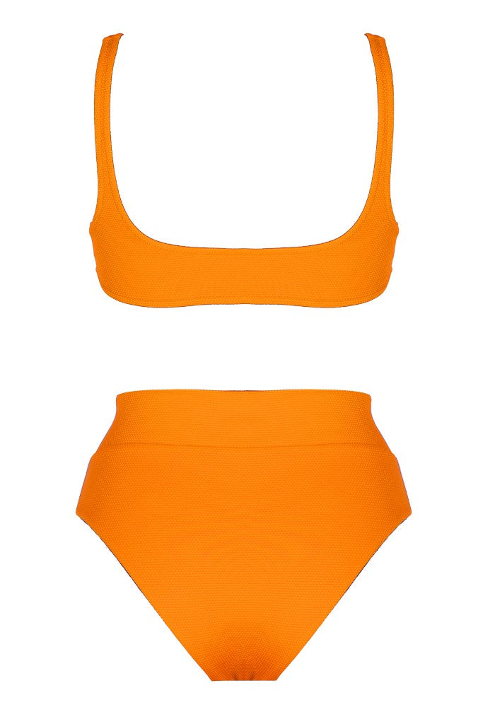 Back view of the Antigua (Rainbow Collection) Bikini Mermazing color Orange made with ECONYL® regenerated nylon