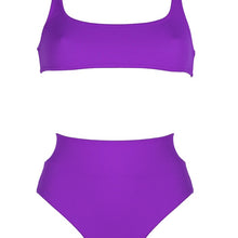 Load image into Gallery viewer, Front view of the Antigua (Rainbow Collection) Bikini Mermazing color Purple made with ECONYL® regenerated nylon
