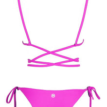 Load image into Gallery viewer, Back view of the Tahiti (Rainbow Collection) Bikini Mermazing color Fuchsia made with ECONYL® regenerated nylon
