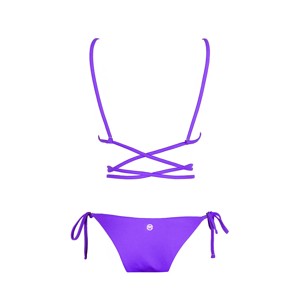 Back view of the Tahiti (Rainbow Collection) Bikini Mermazing color Purple made with ECONYL® regenerated nylon