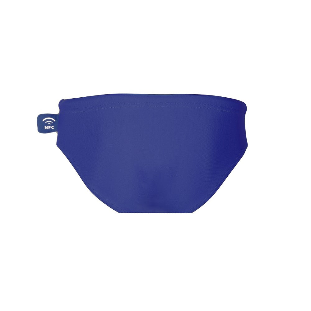 Back view of the Children's Swim Brief Mermazing color Blue made with ECONYL® regenerated nylon
