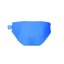 Load image into Gallery viewer, Back view of the Children&#39;s Swim Brief Mermazing color Pale blue made with ECONYL® regenerated nylon
