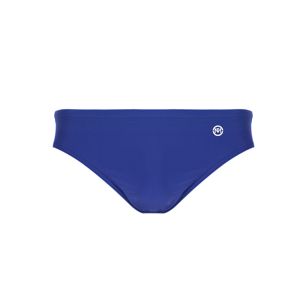 Front view of the Men's Swim Brief Mermazing color Blue made with ECONYL® regenerated nylon