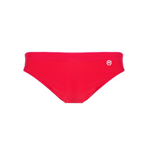 Load image into Gallery viewer, Front view of the Men&#39;s Swim Brief Mermazing color Red made with ECONYL® regenerated nylon
