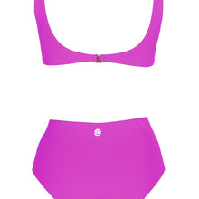 Load image into Gallery viewer, Back view of the Hawaii (Rainbow Collection) Swimsuit Mermazing color Fuchsia made with ECONYL® regenerated nylon
