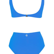 Load image into Gallery viewer, Back view of the Hawaii (Rainbow Collection) Swimsuit Mermazing color Pale blue made with ECONYL® regenerated nylon
