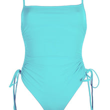 Load image into Gallery viewer, Front view of the Maui (Rainbow Collection) Swimsuit Mermazing color Mint green made with ECONYL® regenerated nylon
