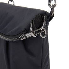 Load image into Gallery viewer, Detail of the Pacsafe Citysafe CX Anti-Theft Convertible Crossbody color Black made with ECONYL® regenerated nylon

