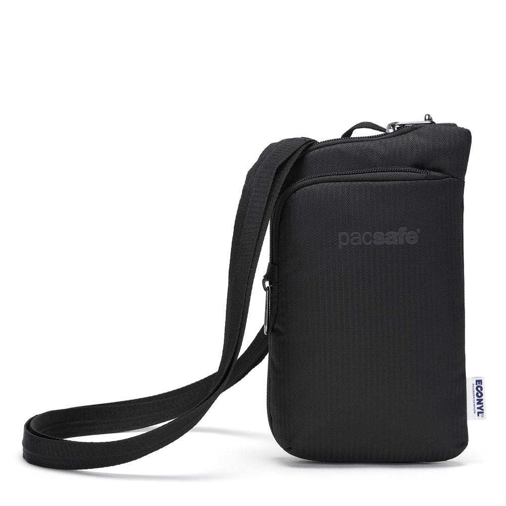 Pacsafe Daysafe Anti-Theft Tech Crossbody color Black made with ECONYL® regenerated nylon