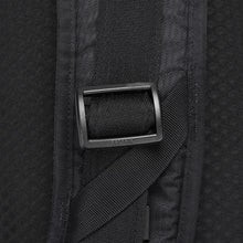 Load image into Gallery viewer, Detail of the Pacsafe Vibe 325 Anti-Theft Sling Pack color Black made with ECONYL® regenerated nylon
