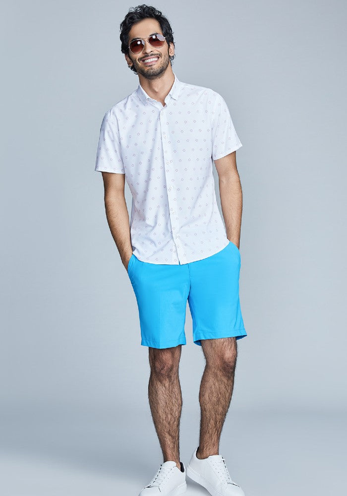 The Triton Short Pant State Of Matter color Aqua made with ECONYL® regenerated nylon