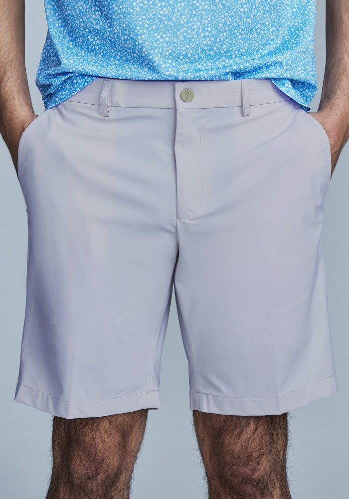 Front view of The Triton Short Pant State Of Matter color Silver made with ECONYL® regenerated nylon