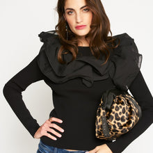 Load image into Gallery viewer, Woman carrying a ACE Cosmetic Bag color Leopard made with ECONYL® regenerated nylon
