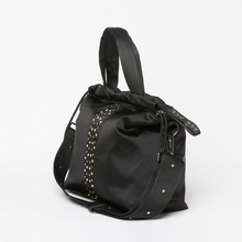 Load image into Gallery viewer, Side view of the ACE Urban Tote Bag color Black made with ECONYL® regenerated nylon
