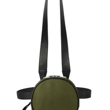 Load image into Gallery viewer, Front view of The Gallery Messenger bag aoife® color Military green made with ECONYL® regenerated nylon

