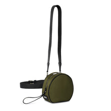 Load image into Gallery viewer, Side view of The Gallery Messenger bag aoife® color Military green made with ECONYL® regenerated nylon

