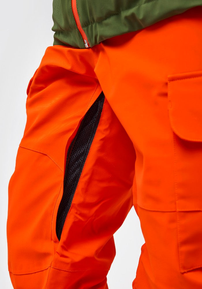 Detail of the Alyeska-Ecoball Pants Hey Sport color Orange made with ECONYL® regenerated nylon