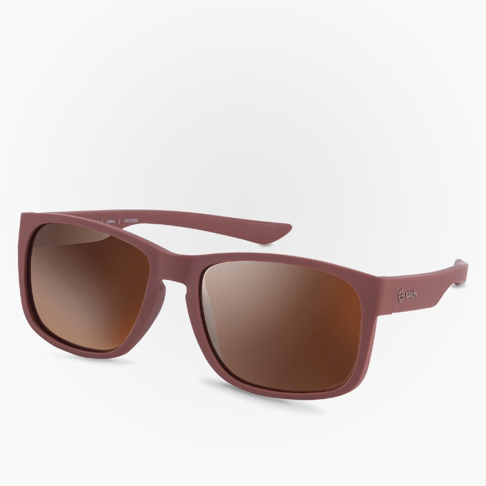 Side view of the Sunglasses Lemu Karun color Brown made with ECONYL® regenerated nylon