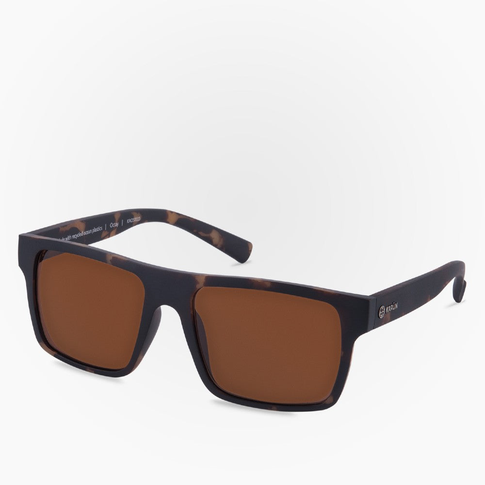 Side view of the Sunglasses Octay Karun color Havana Brown made with ECONYL® regenerated nylon