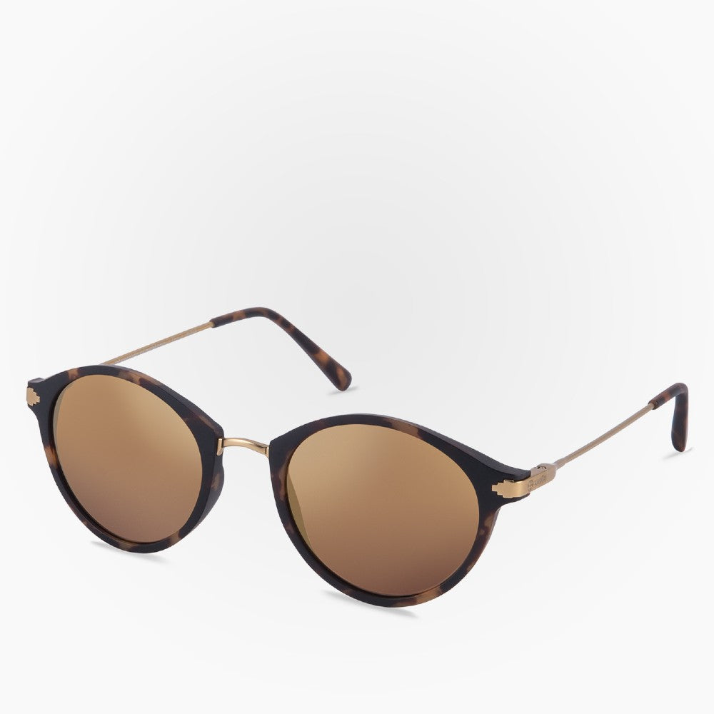 Side view of the Sunglasses Orca Karun color Havana Brown Coppermetal made with ECONYL® regenerated nylon