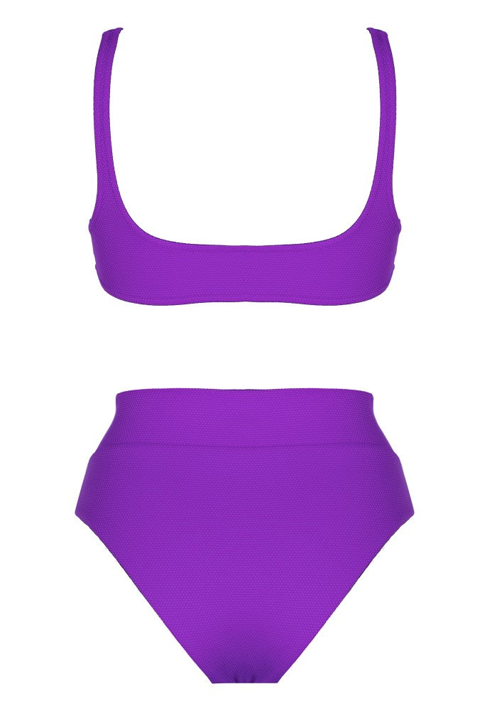 Back view of the Antigua (Rainbow Collection) Bikini Mermazing color Purple made with ECONYL® regenerated nylon