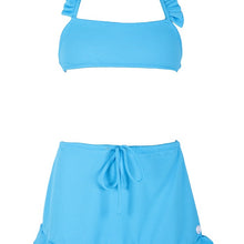 Load image into Gallery viewer, Aurora Skirt (Rainbow Baby Collection) Bikini Mermazing color Pale Blue made with ECONYL® regenerated nylon outfit
