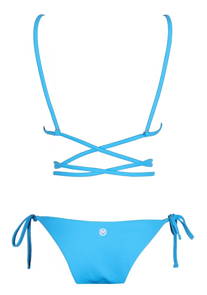 Back view of the Tahiti (Rainbow Collection) Bikini Mermazing color Pale blue made with ECONYL® regenerated nylon