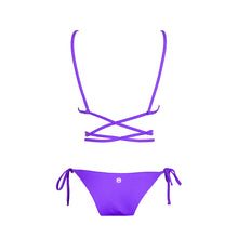 Load image into Gallery viewer, Back view of the Tahiti (Rainbow Collection) Bikini Mermazing color Purple made with ECONYL® regenerated nylon
