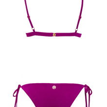 Load image into Gallery viewer, Back view of the Virna Bikini Mermazing color Purple made with ECONYL® regenerated nylon
