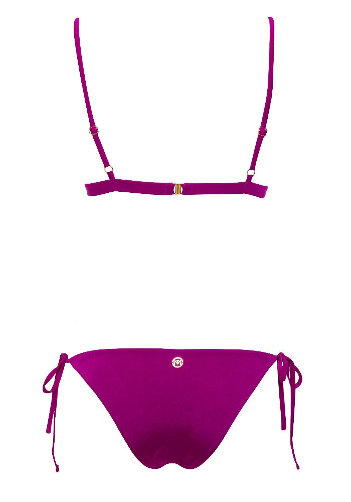 Back view of the Virna Bikini Mermazing color Purple made with ECONYL® regenerated nylon