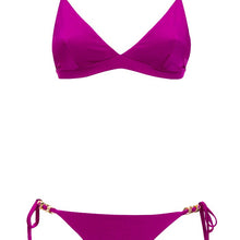 Load image into Gallery viewer, Front view of the Virna Bikini Mermazing color Purple made with ECONYL® regenerated nylon
