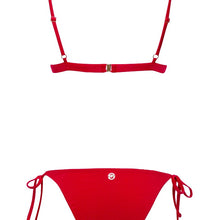 Load image into Gallery viewer, Back view of the Virna Bikini Mermazing color Red made with ECONYL® regenerated nylon
