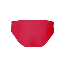 Load image into Gallery viewer, Back view of the Men&#39;s Swim Brief Mermazing color Red made with ECONYL® regenerated nylon
