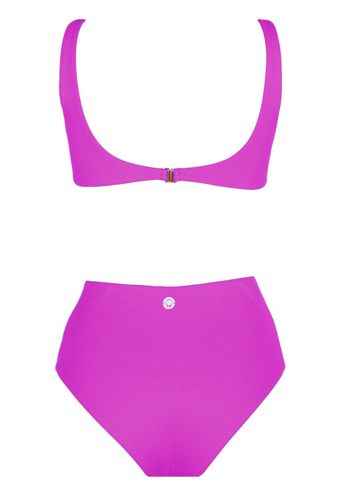 Back view of the Hawaii (Rainbow Collection) Swimsuit Mermazing color Fuchsia made with ECONYL® regenerated nylon