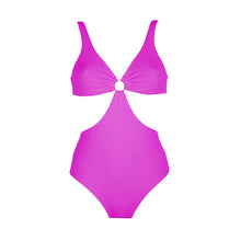 Load image into Gallery viewer, Front view of the Hawaii (Rainbow Collection) Swimsuit Mermazing color Fuchsia made with ECONYL® regenerated nylon
