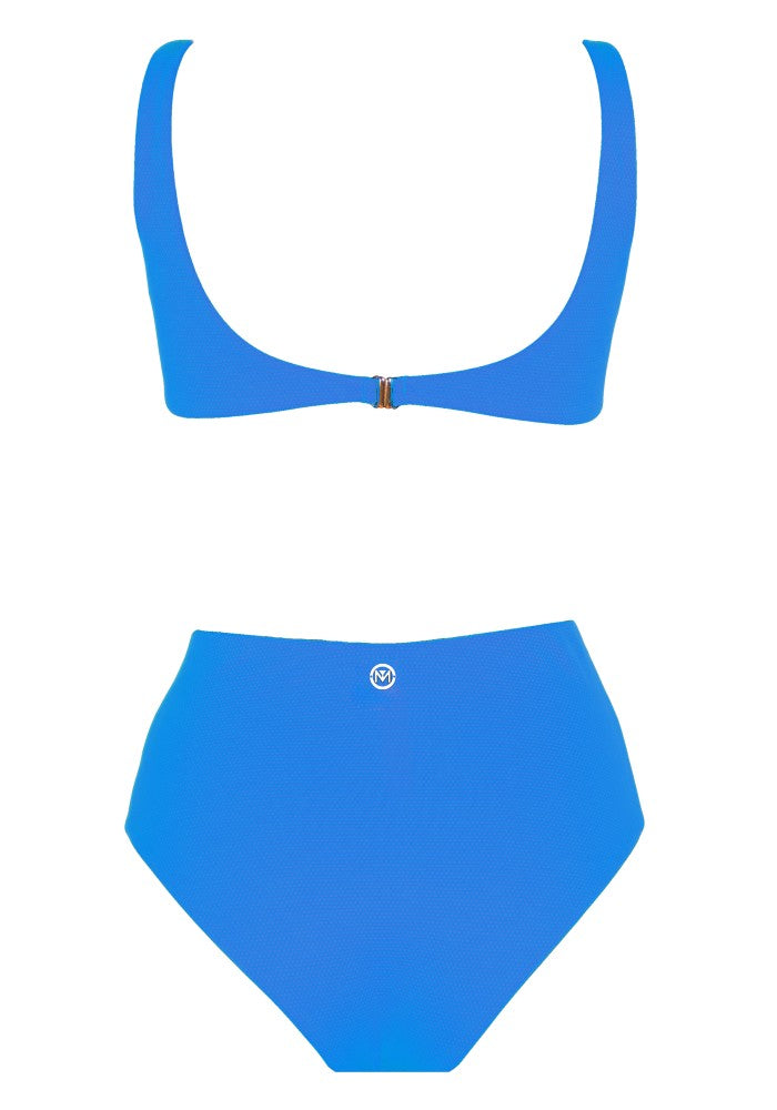 Back view of the Hawaii (Rainbow Collection) Swimsuit Mermazing color Pale blue made with ECONYL® regenerated nylon