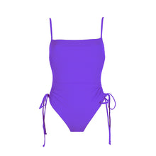 Load image into Gallery viewer, Front view of the Maui (Rainbow Collection) Swimsuit Mermazing color Purple made with ECONYL® regenerated nylon
