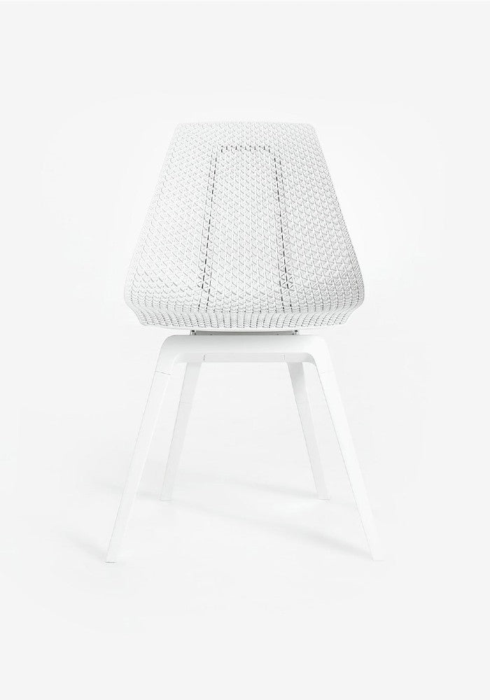 Front view of the noho move™ chair by noho color white made with ECONYL® regenerated nylon