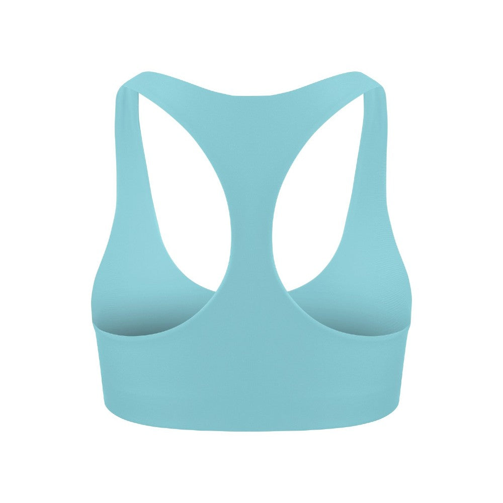 Back view of the Alva Sports Bra Arctic by Outfyt color Pale Blue made with ECONYL® regenerated nylon