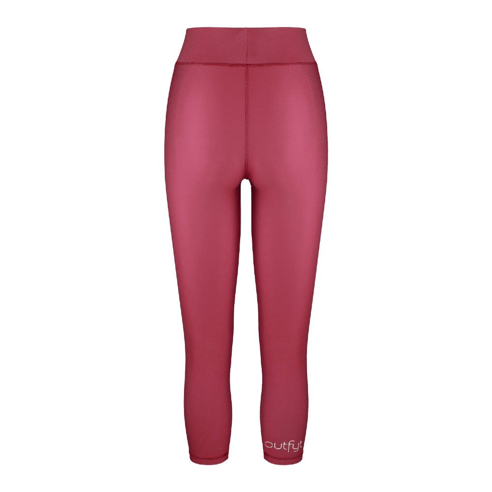 Back view of the Cora Leggings Wine by Outfyt color Red made with ECONYL® regenerated nylon