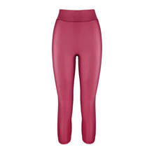 Load image into Gallery viewer, Front view of the Cora Leggings Wine by Outfyt color Red made with ECONYL® regenerated nylon
