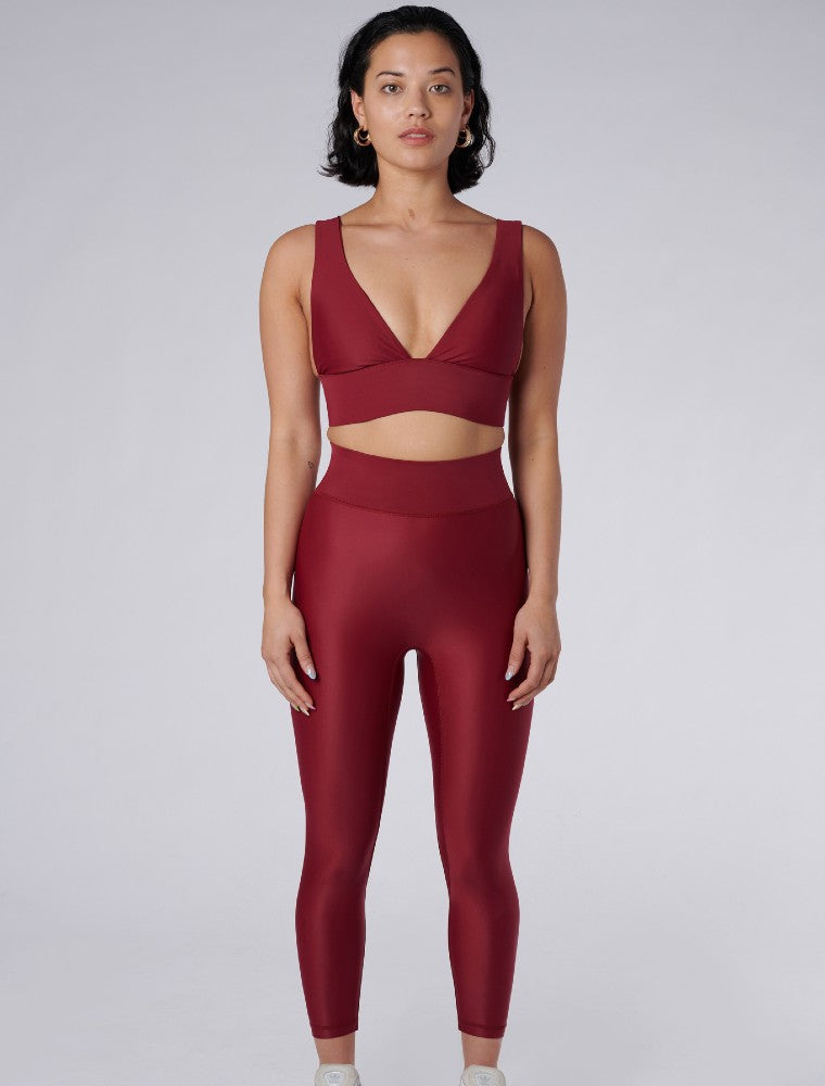 Cora Leggings Wine by Outfyt color Red made with ECONYL® regenerated nylon