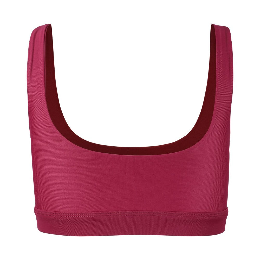 Back view of the Mera Sports Bra Wine by Outfyt color Red made with ECONYL® regenerated nylon