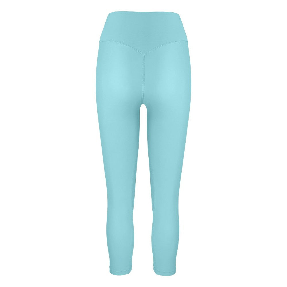 Back view of the Mila Leggings Arctic by Outfyt color Pale Blue made with ECONYL® regenerated nylon