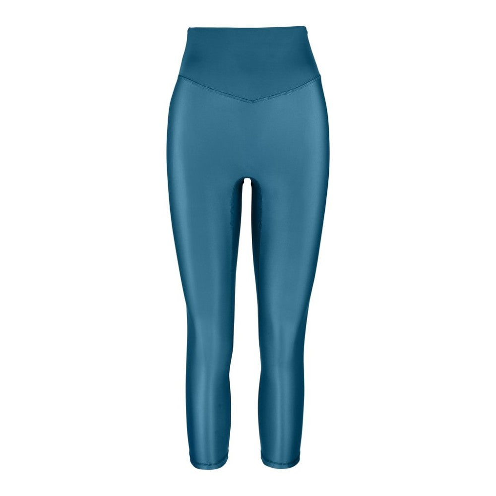 Front view of the Sage Leggings Aegean by Outfyt color Blue made with ECONYL® regenerated nylon