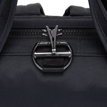 Load image into Gallery viewer, Detail of the Pacsafe Citysafe CX Anti-Theft Backpack color Black made with ECONYL® regenerated nylon
