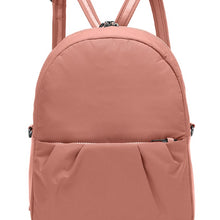 Load image into Gallery viewer, Front view of the Pacsafe Citysafe CX Anti-Theft Convertible Backpack color Rose made with ECONYL® regenerated nylon
