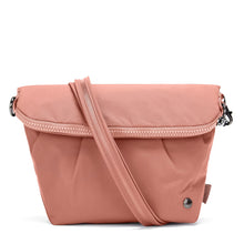 Load image into Gallery viewer, Front view of the Pacsafe Citysafe CX Anti-Theft Convertible Crossbody color Rose made with ECONYL® regenerated nylon

